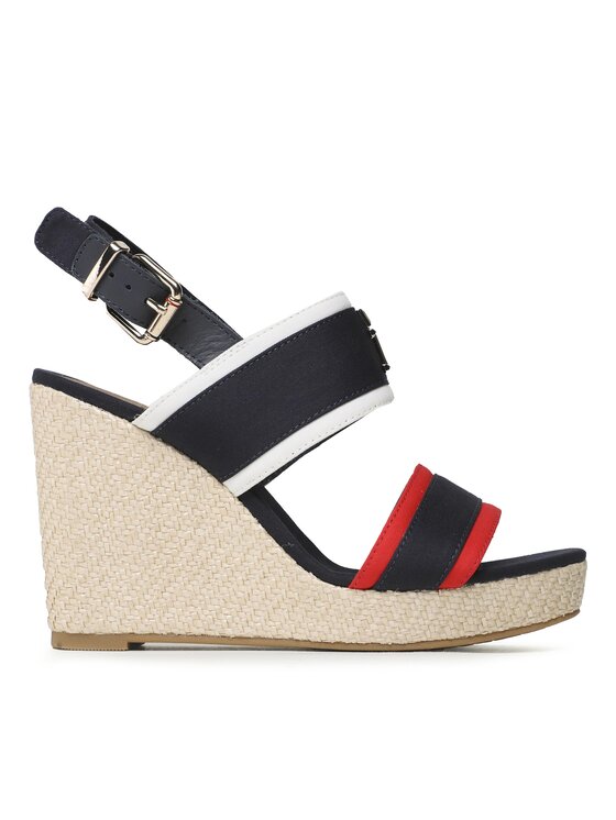 Tommy Hilfiger Espadrile Rwb Feminne Wedge FW0FW07180 Mornarsko Modra