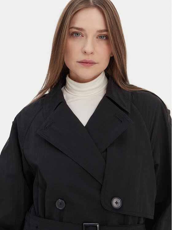 Tommy Hilfiger Tommy Hilfiger Trenčkot WW0WW45632 Černá Oversize