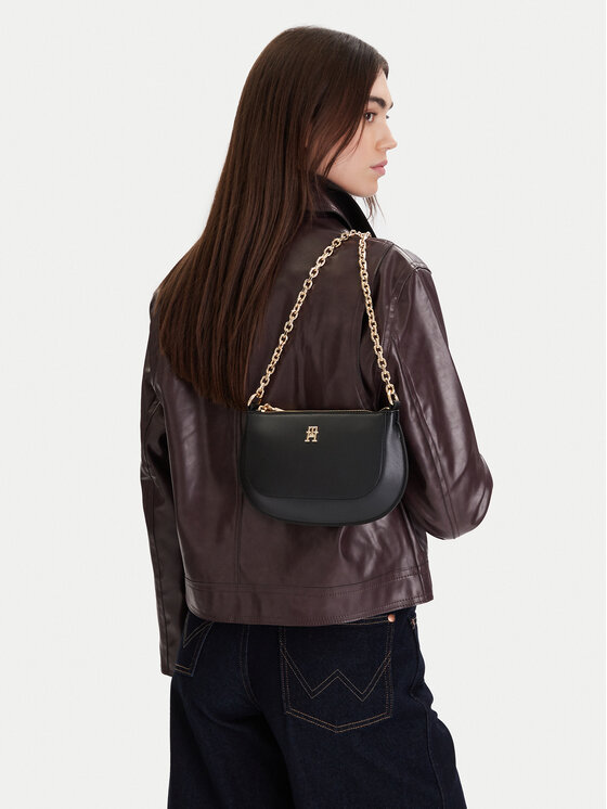 Tommy Hilfiger Tommy Hilfiger Soma Th Glam Mini Chain Crossover AW0AW18142 Melns