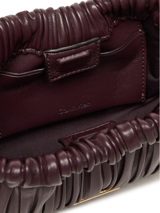 Calvin Klein Calvin Klein Ročna torba Plisse Mini Drawstring Bag LV04F3077G Bordo rdeča