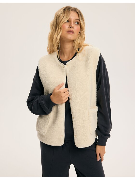 Esotiq Esotiq Bezrękawnik 44121 Biały Regular Fit
