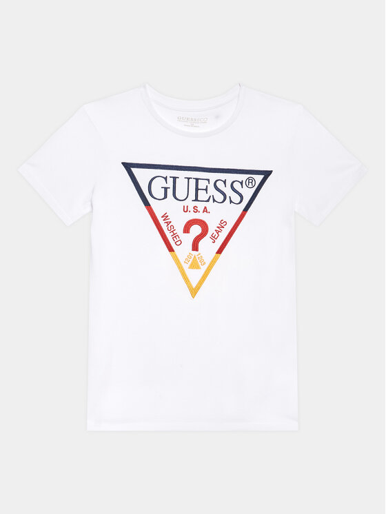 Guess Guess T-Shirt L3YI28K 8HM4 Biały Regular Fit