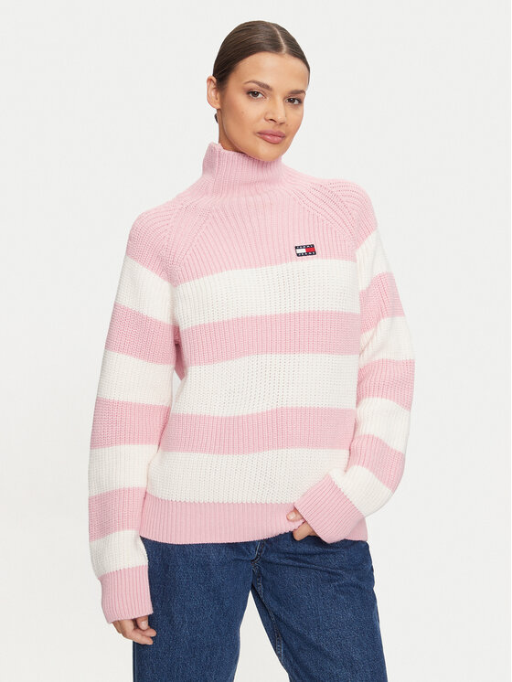 Tommy Jeans Tommy Jeans Rollkragenpullover Badge DW0DW19914 Rosa Regular Fit