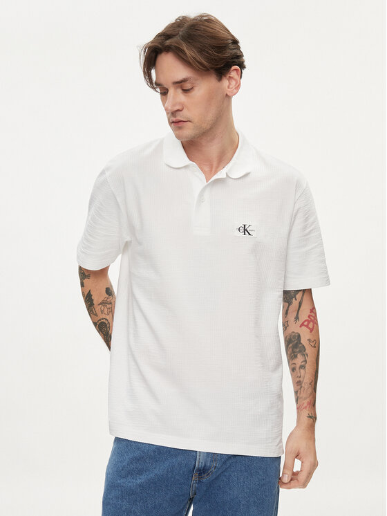 Calvin Klein Jeans Polo J30J325433 Bianco Regular Fit, taglia : XL