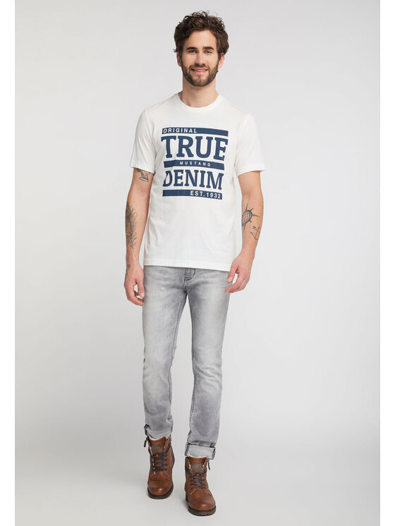 Mustang Mustang T-shirt ALEX C PRINT Bianco Regular Fit