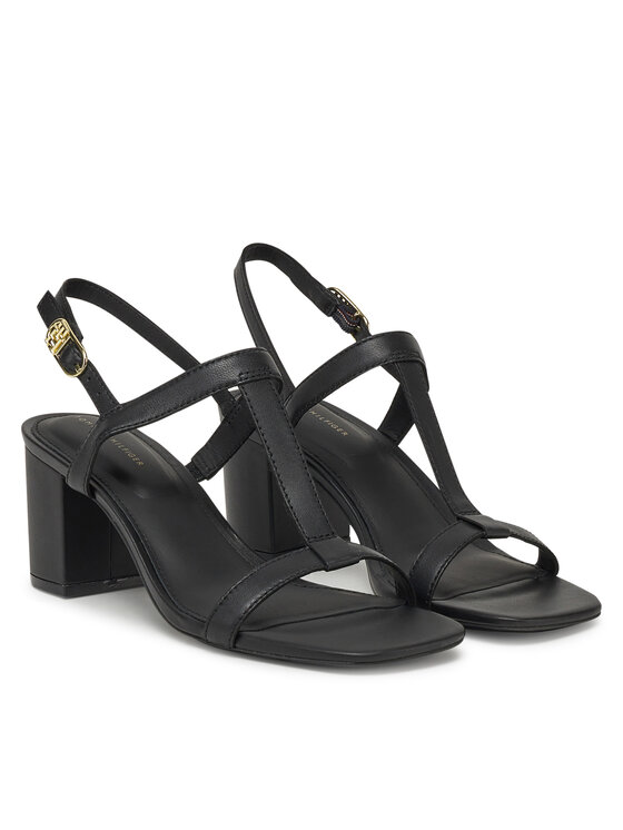 Tommy Hilfiger Tommy Hilfiger Basutės Leather Block Heel Sandal FW0FW08532 Juoda