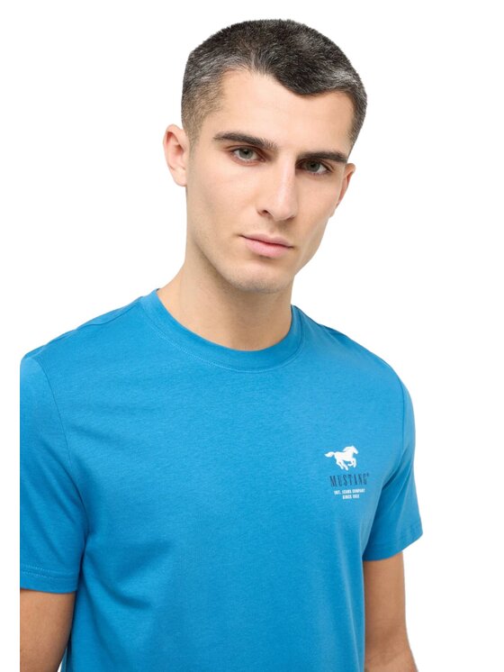 Mustang Mustang T-Shirt Style Austin Niebieski Regular Fit