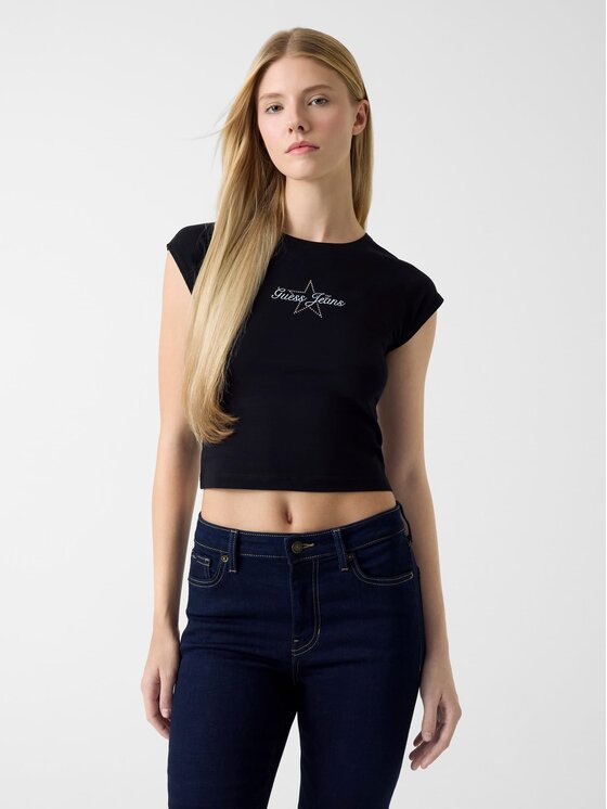 Guess Jeans Guess Jeans T-Shirt 180636 Černá Classic Fit