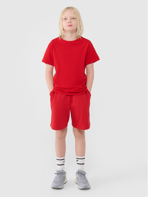 4F 4F Spodnie dresowe BASIC+ Czerwony Oversize