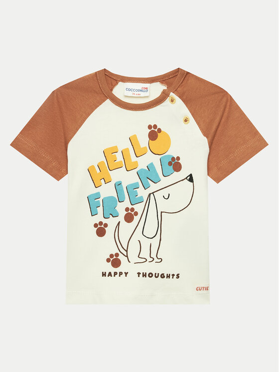 Coccodrillo Tricou WC4143202HBN Bej Regular Fit