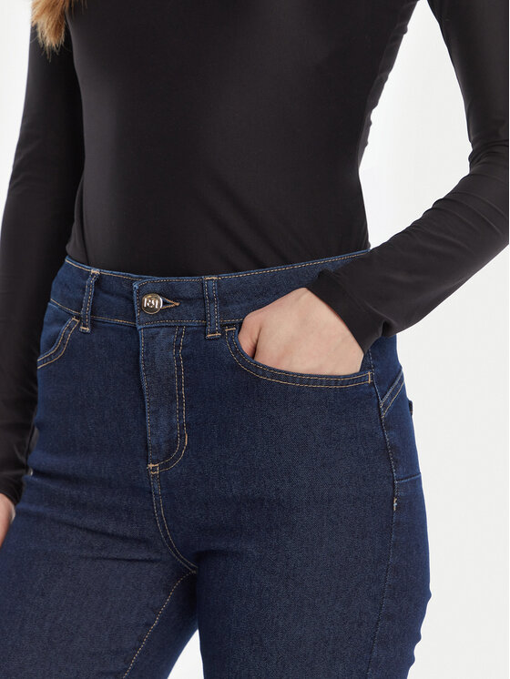 Rinascimento Rinascimento Jeans hlače CFC0125300003 Mornarsko modra Flare Fit