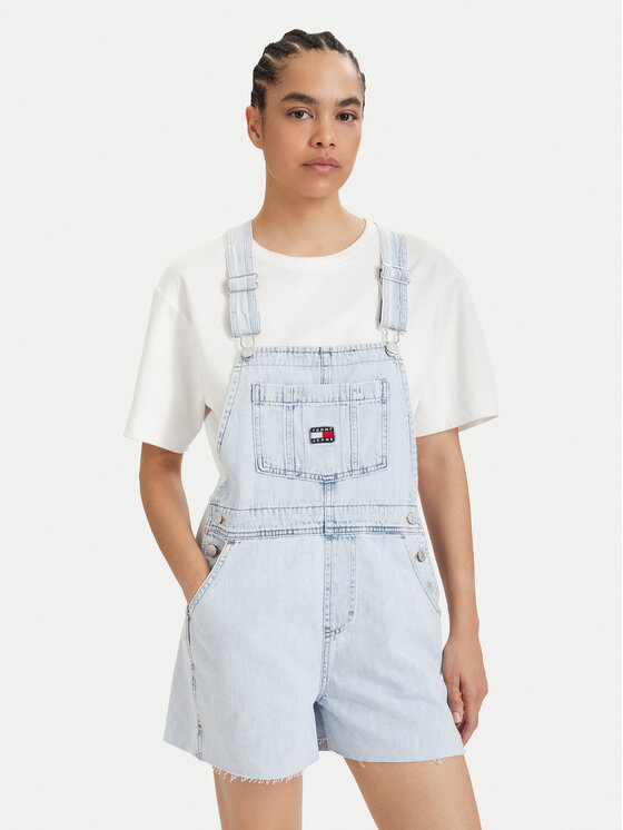 Tommy Jeans Tommy Jeans Džinsa bikškostīms Dungaree DW0DW22402 Gaiši zila Relaxed Fit