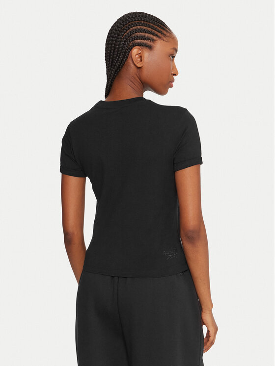 Reebok Reebok Tricou RK25309CCW Negru Slim Fit