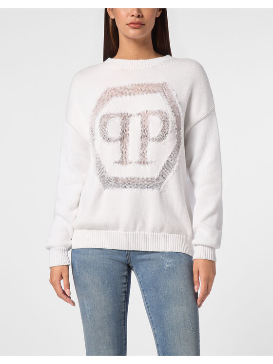 PHILIPP PLEIN PHILIPP PLEIN S dlhými rukávmi 14671 Biela Regular Fit