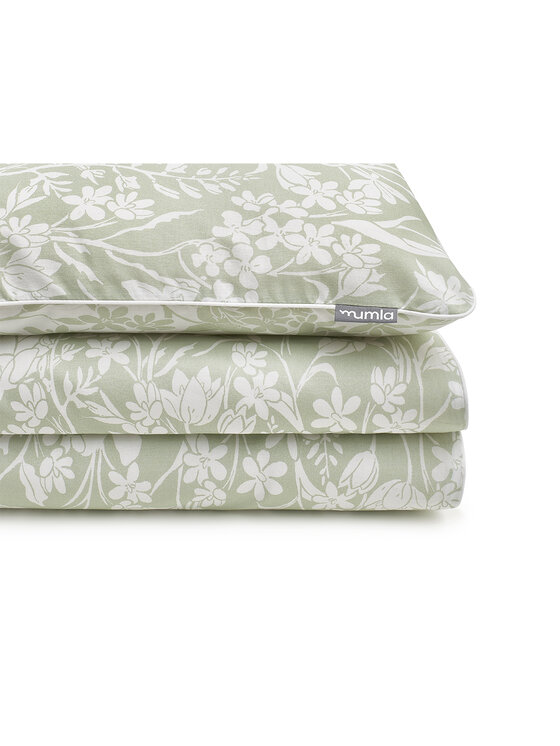 Mumla Mumla Komplet pościeli pościel zielona łąka Biały