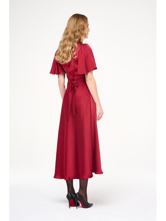 Castellani Castellani Sukienka codzienna Sukienka Sylvi Bordowy Regular Fit