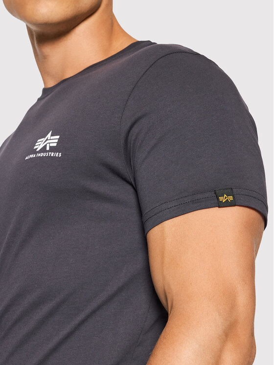 Alpha Industries Alpha Industries T-Shirt Basic T Small Logo 188505 Szary Regular Fit