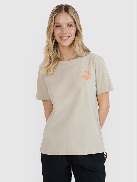 4F 4F T-Shirt 4FWSS25TTSHF1994-83S Brązowy Oversize