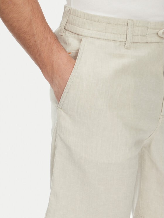 BOSS BOSS Bavlnené šortky 50536863 Béžová Tapered Fit