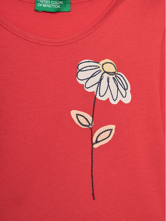United Colors Of Benetton United Colors Of Benetton T-Shirt 3096G10DY Czerwony Regular Fit