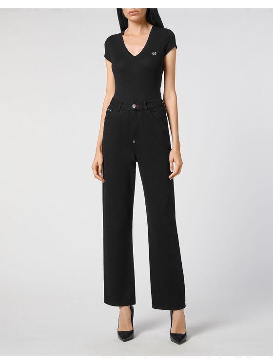 PHILIPP PLEIN PHILIPP PLEIN Džínsy 3163 Čierna Loose Fit