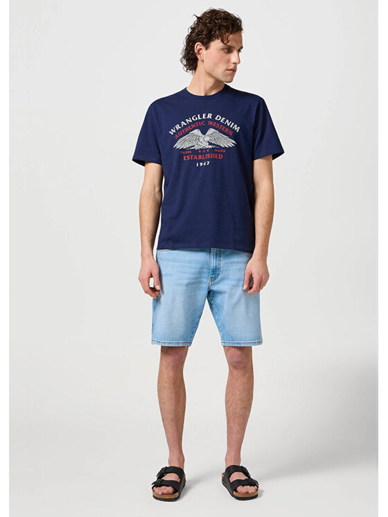 Wrangler Wrangler Pantaloncini di jeans TEXAS SHORTS Blu Straight Fit