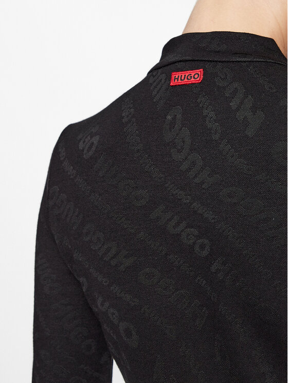 HUGO Hugo Úpletové šaty Nessira 50500061 Černá Regular Fit
