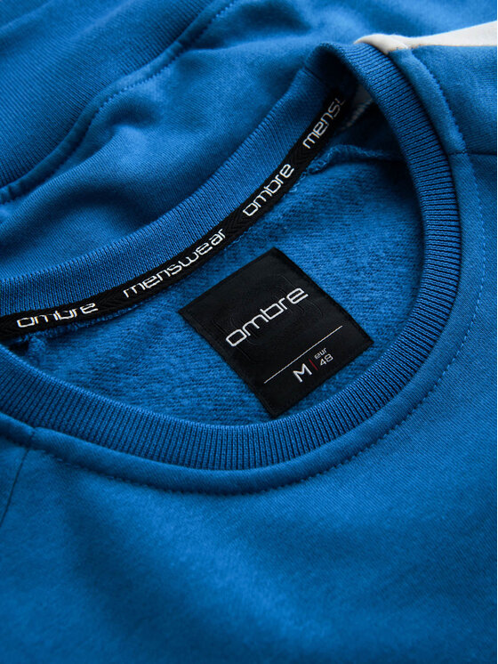 Ombre Ombre Mikina OM-SSNZ-22FW-003 Modrá Regular Fit