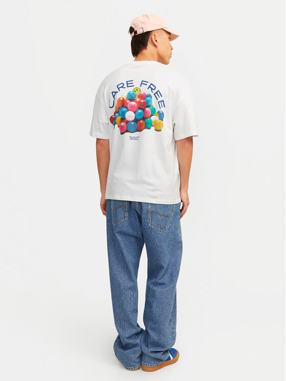 Jack & Jones Jack & Jones T-Shirt Jorfrutti 12256926 Biały Wide Fit