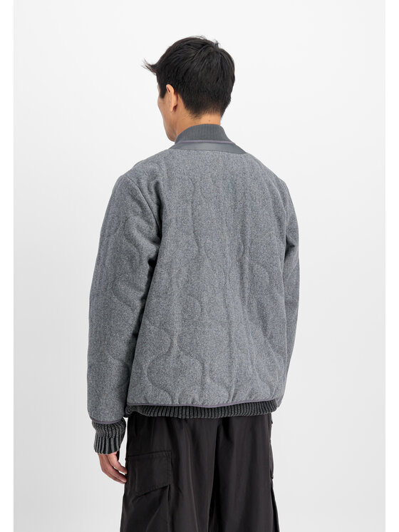 Alpha Industries Alpha Industries Kurtka bomber Quilted Liner Wool Outdoor Jacket Srebrny Regular Fit