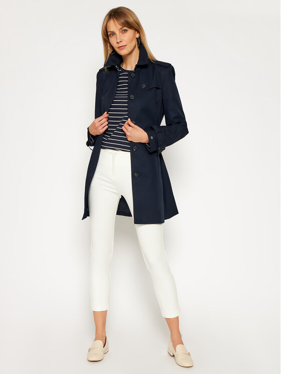 Tommy Hilfiger Tommy Hilfiger Trenčkot Heritage Single WW0WW24966 Mornarsko modra Regular Fit