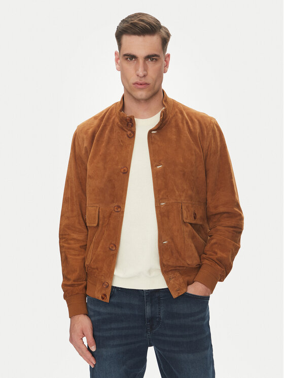 Serge Pariente Serge Pariente Giacca di pelle Starter Vs Marrone Regular Fit