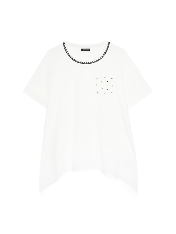 Fiorella Rubino Fiorella Rubino T-shirt G0AFL009162N011 Bianco Regular Fit