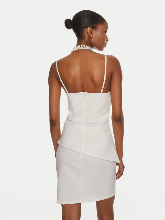 Rinascimento Rinascimento Koktel haljina CFC0119098003 Bijela Slim Fit