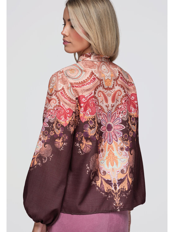 Ombre Ombre Koszula OW-SH-E0062 Brązowy Loose Fit