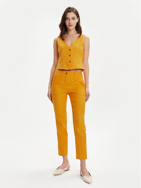 Marella Marella Riidest püksid Oceania 2413131062 Oranž Regular Fit