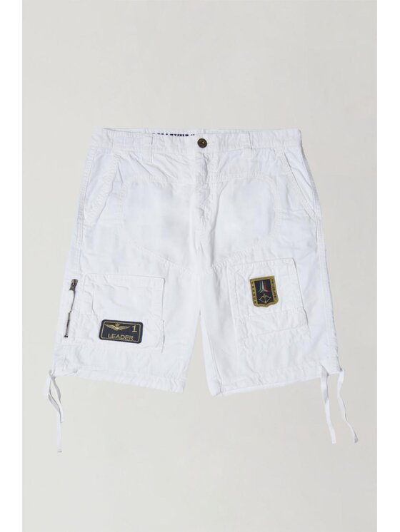 Aeronautica Militare Aeronautica Militare Bermuda Bermuda Anti-G in gabardina Bianco Regular Fit