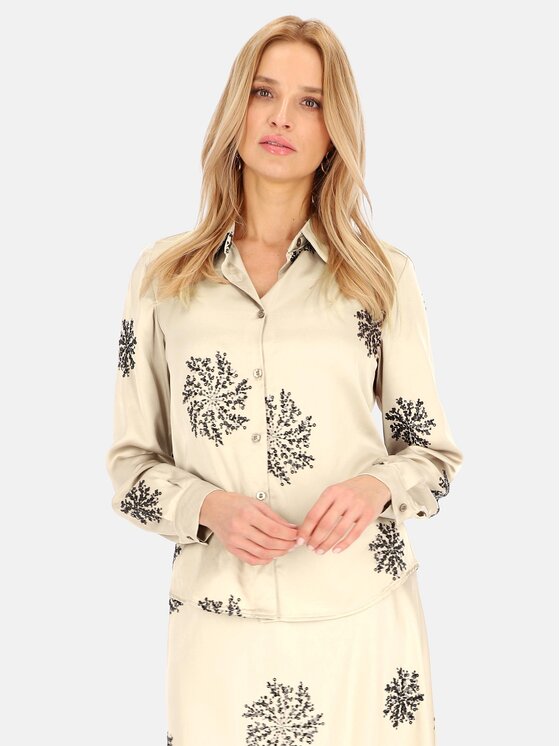 Perso Perso Bluzka CHLE243777F Szary Fitted Fit