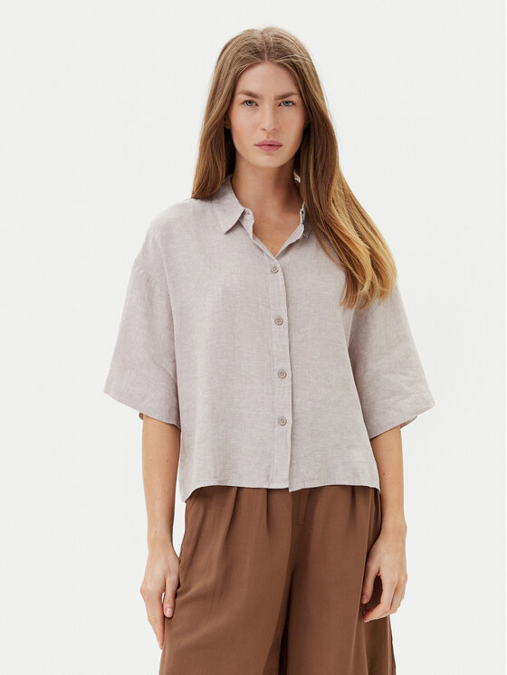 Vero Moda Vero Moda Marškiniai Linn 10306820 Pilka Relaxed Fit