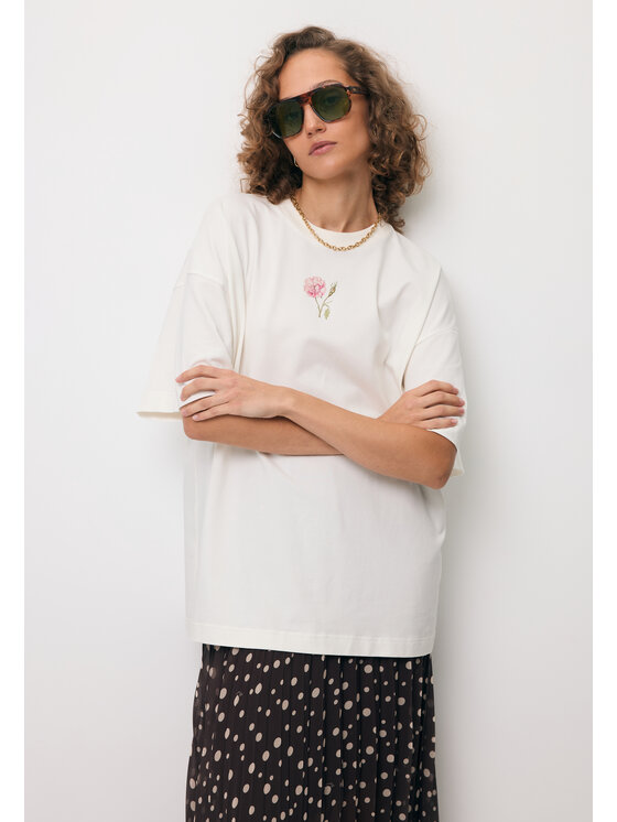 BIZUU BIZUU T-Shirt RIONA Biały Standard Fit