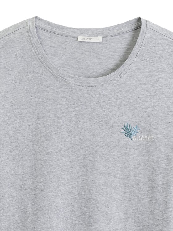 Atlantic Atlantic Piżama Embroidery Turkusowy Regular Fit