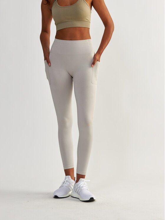 BeShaped BeShaped Legginsy z Kieszeniami Lift Me Up Szary Shaping Fit