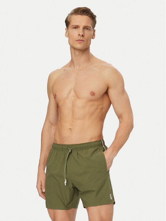 BOSS BOSS Pantaloncini da bagno Iconic 50491594 Verde chiaro Regular Fit