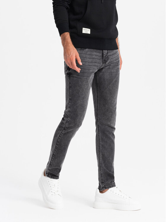 Ombre Ombre Jeansy OM-PADP-0214 Szary Regular Fit
