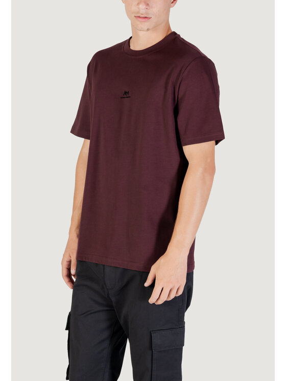 Antony Morato Antony Morato T-shirt RELAXED WITH RUBBER FLOCK LOGO PRINT Bordeaux Relaxed Fit