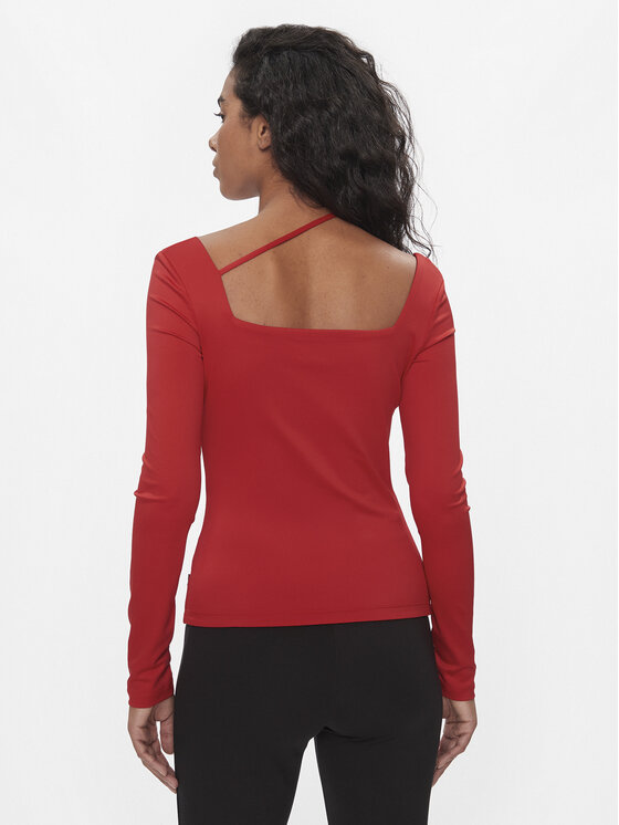 Tommy Jeans Tommy Jeans Bluse DW0DW17401 Rot Slim Fit