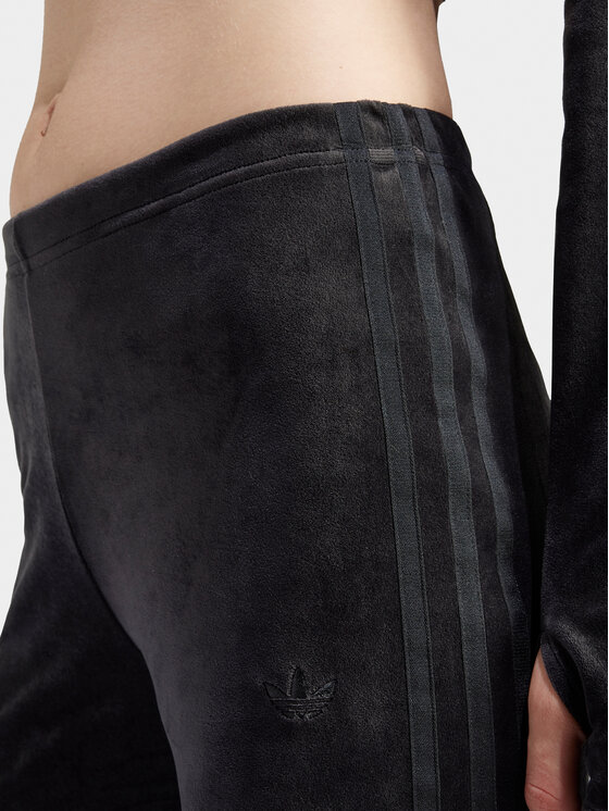 adidas adidas Πλεκτό παντελόνι Crushed Velvet IT9661 Μαύρο Slim Fit