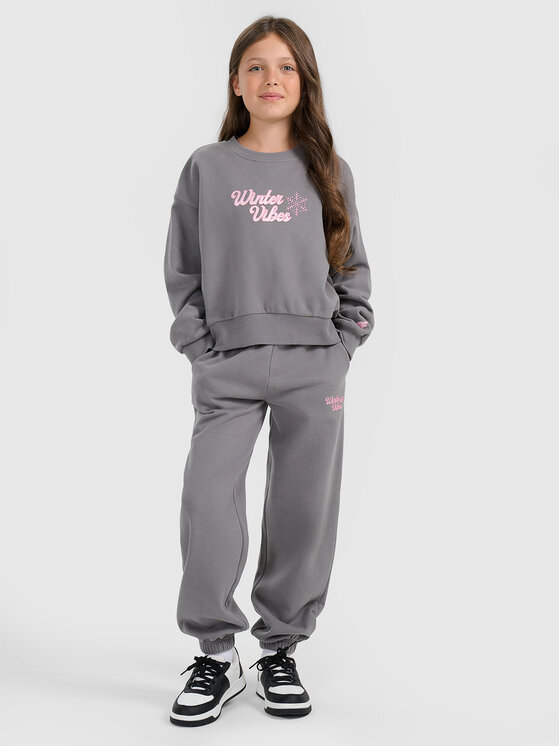 4F 4F Spodnie dresowe APRES SKI Szary ciemny Loose Fit