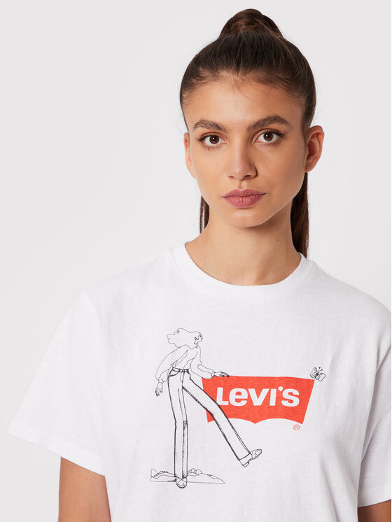 Levi's® Levi's® T-särk Graphic Jet A0345-0032 Valge Loose Fit