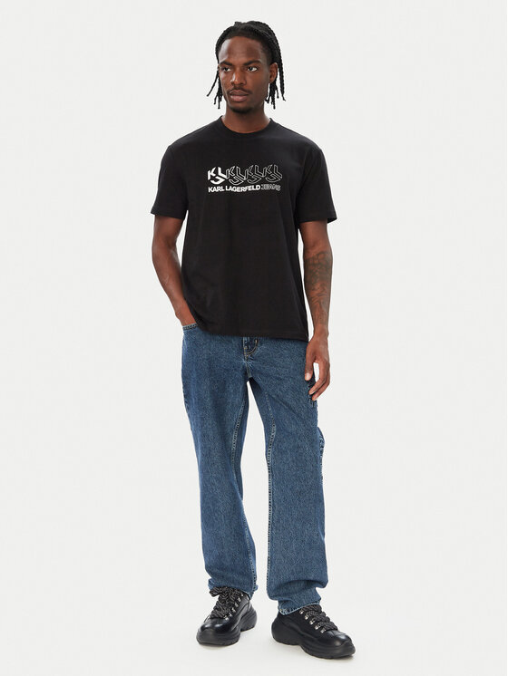 Karl Lagerfeld Jeans Karl Lagerfeld Jeans Tricou B4M17025 Negru Regular Fit